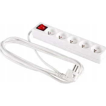 Napájecí kabel Prodlužovací Kabel přívod s lištou Elcan 5 m 5 ks bílý