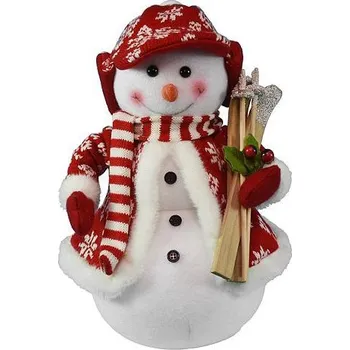 Vánoční dekorace Dekorace MagicHome Vánoce, Sněhulák s lyžemi, 30 cm
