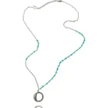 Yvon Jemný náhrdelník s přírodní modrou mušlí a kruhovým přívěskem