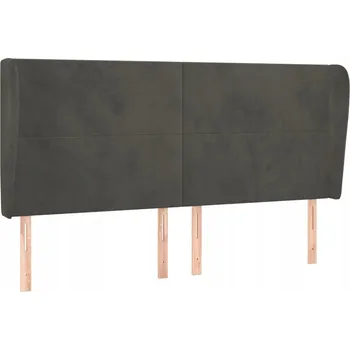 Čelo postele sametové 163x23x118/128 cm tmavě šedé