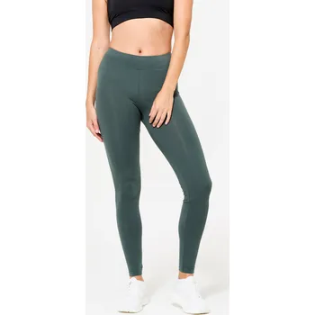 Dámské legíny DOMYOS Dámské fitness legíny Slim L KAŠTANOVÁ|ZELENÁ