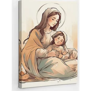 Obraz Obraz Canvas do Ložnice Na Zeď Ilustrace Marie s Dítětem 20x30