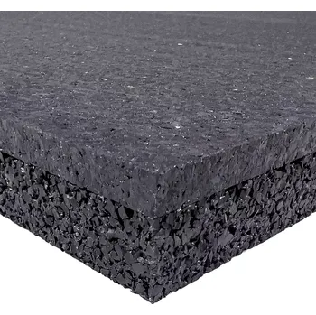 Venkovní dlažba Černá modulová podlahová guma (puzzle - okraj) FLOMA Sandwich - 100 x 100 x 2,8 cm