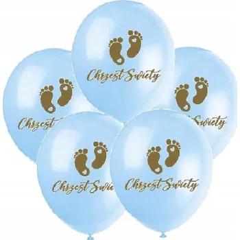 Balónek Balónky STOPY na Křtiny KŘEST modré