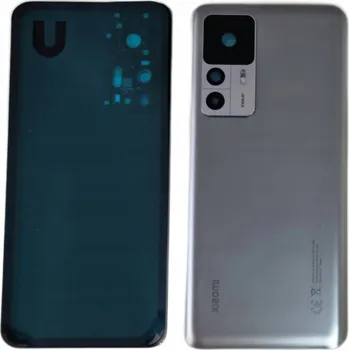 Pouzdro na mobilní telefon KRYT BATERIE + LEPIDLO + KROUŽEK FOTOAPARÁTU XIAOMI 12T STŘÍBRNÝ