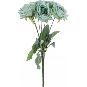 umělá květina KYTICE 9 RŮŽÍ 48CM ZELENÉ UMĚLÉ KVĚTY NA HŘBITOV DO VÁZY DEKORACE