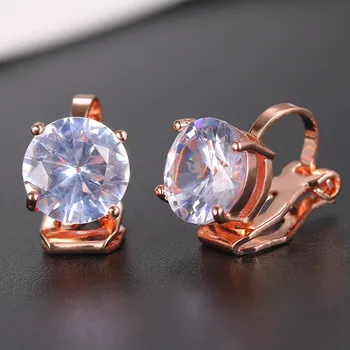 Náušnice B-TOP Náušnice klipsy Pecka - růžově pozlacené