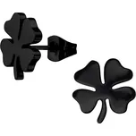B-TOP Puzetové náušnice z nerezové oceli Čtyřlístek Druh barvy: Černá