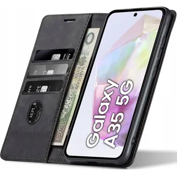 Pouzdro na mobilní telefon Flipové pouzdro Nela-Styl pro Samsung Galaxy A35 5G, černé