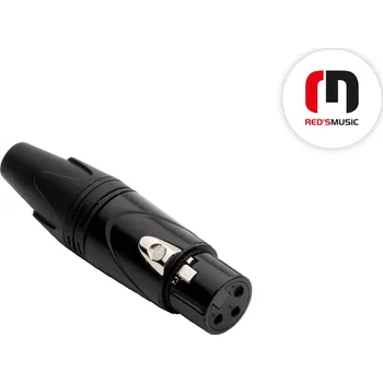 Elektrický konektor Konektor XLR (F) pozlacený, černý RED´s Music