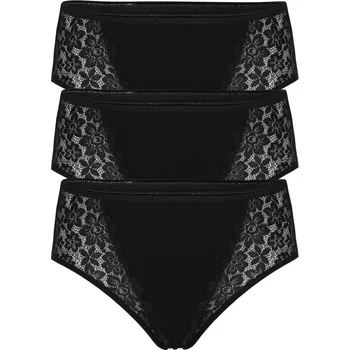 Kalhotky Kira kalhotky bavlna s krajkou P30137 3 kusy XL černá