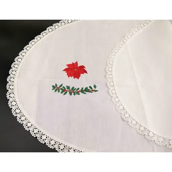 prostírání Vánoční oválné prostírání s hvězdou bílé