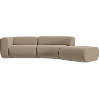 Pohovka Béžová sametová lenoška (pravý roh) Ekahi – Makamii ID_1732088