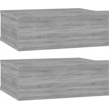 Noční stolek Závěsný noční stolek ŠEDÝ DUB SONOMA 40x30x15 cm