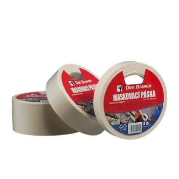 Den Braven Maskovací krepová páska +60 °C 25 mm, délka 50 m světle žlutá