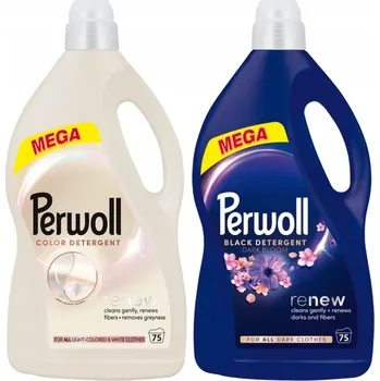 Prací gel Perwoll Renew Light Colors + Dark Bloom Prací gel 3,75 l (75 praní) x2