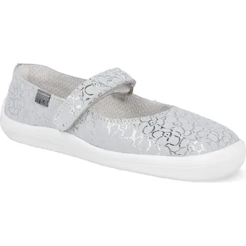 Dívčí baleríny Barefoot baleríny Beda - Silver shine stříbrné Velikost: 36