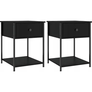 Noční stolek Elegantní černé noční stolky 44x45x58 cm