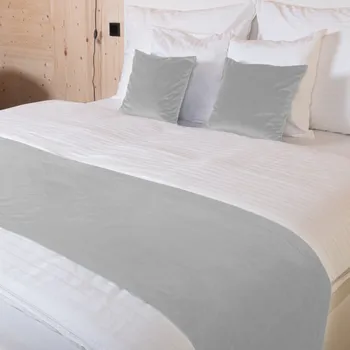 Přehoz na lůžko Sametový přehoz/běhoun na postel Velvet Premium SVP-027 Světle šedý Na míru