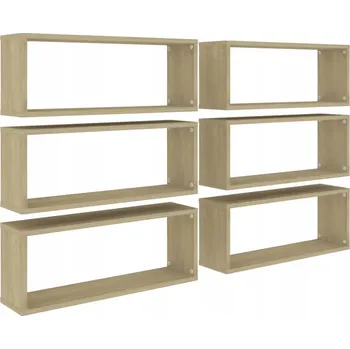 police Nástěnné police Dub Sonoma 60x15x23 cm - Sada 6 Ks.