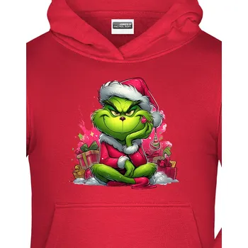 Chlapecká mikina Dětská mikina Grinch s dárky, Barva Červená, Velikost 158-164, Canvas Dětská mikina Bezvatriko.cz 2385