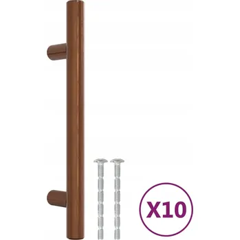 Obraz Nábytkové úchytky ocelové T 150x32mm hnědé - sada 10 Ks.