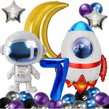 Balónek BALÓNKY k 7. narozeninám KOSMOS RAKETA ASTRONAUT