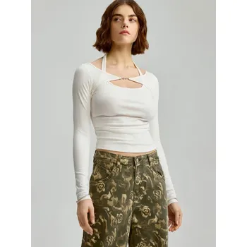 Dámská móda Halenka s&nbsp;dlouhými rukávy - XS - House - krémový - 537FC-01X