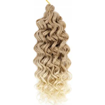 Příčesek SVĚTLÉ SYNTETICKÉ VLASY OMBRE 45 CM VLNNÉ PRODLOUŽENÍ COP