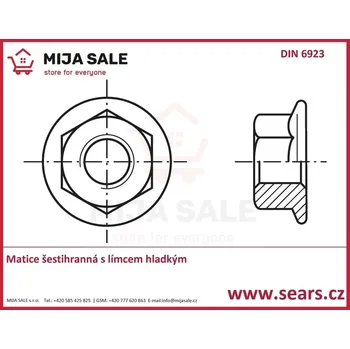 Matice DIN 6923 - M10 - A2 nerez - Matice šestihranná s límcem hladkým