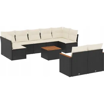 Sedací souprava Odpočinková souprava z PE ratanu, černá, 62x62x69 cm