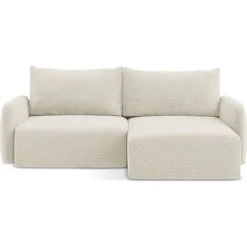 Pohovka Krémová rozkládací/s úložným prostorem rohová pohovka (pravý roh) Kalena – Makamii ID_1731324