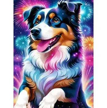 Diamantové malování Diamantové malování/Huacan - Pejsek a oslavy