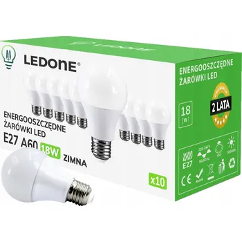 Žárovka 10x LED žárovka E27 A60 18W Studená bílá Prémiová sada LED žárovek