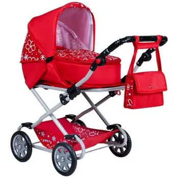 Kočárek pro panenku Dětský kočárek pro panenky 2v1 New Baby Monika červený