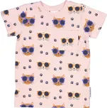 Dětské bambusové tričko s krátkým rukávem Pink Cool Cats Geggamoja Velikost: 122/128