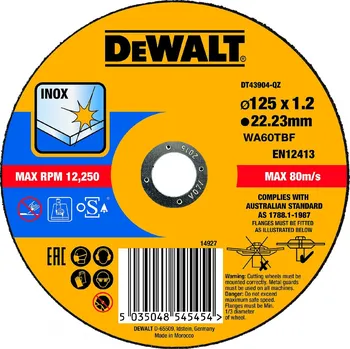 Řezný kotouč DEWALT DT43904 řezný kotouč na kov a NEREZ 125X1,2X22,2