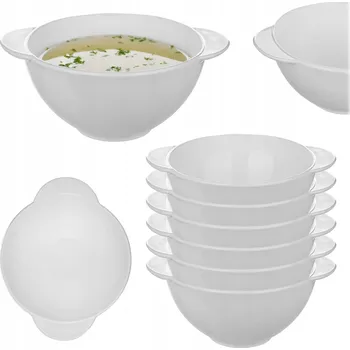 Široká polévková miska Kadax bílá skleněná na polévku boršč sklo 500 ml