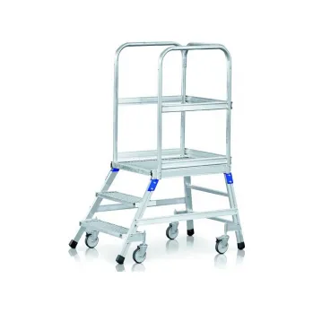 Žebřík ZARGES Podestový žebřík, ocelový rošt, kód 41956