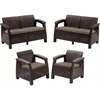 Zahrada KETER Corfu Rest zahradní set bez stolku hnědá 241724