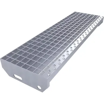 Schodiště Kovový pozinkovaný protiskluzový schodišťový stupeň (30/3, 34/38) FLOMA SteelStep - 80 x 24 x 3 cm