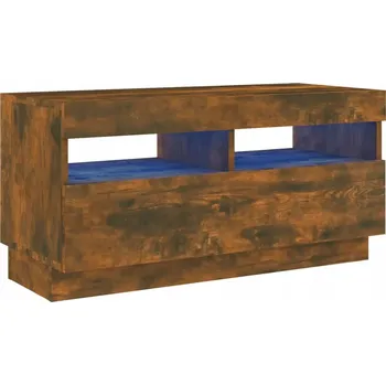 Televizní stolek Stylový TV stolek s LED osvětlením 80x35x40 cm, kouřový dub