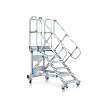 Žebřík ZARGES Schody s plošinou, pojízdné, kód 40255796