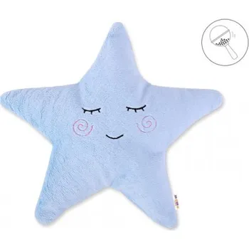 Dekorativní polštářek Dekorační polštářek s chrastítkem Hvězdička, 40x40cm - modrá