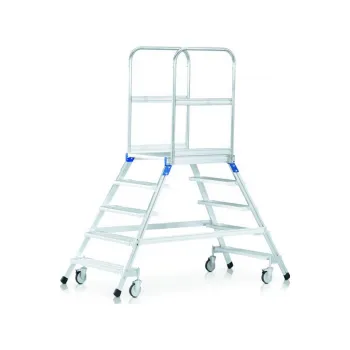 Žebřík ZARGES Oboustranný podestový žebřík, al. stupně, kód 41983