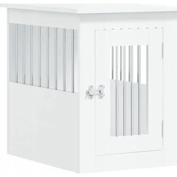 Bouda pro psa vidaXL Psí bouda a koncový stolek kompozitní dřevo 59 x 45 x 62 cm bílá