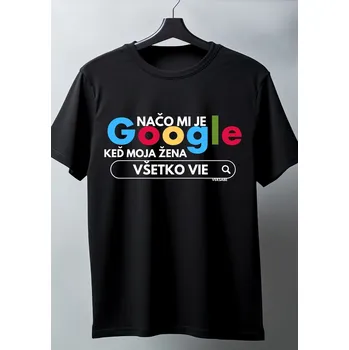 Pánské tričko Vtipné pánské tričko VSB NAČO MI JE GOOGLE, Velikost XL, Barva Bílá
