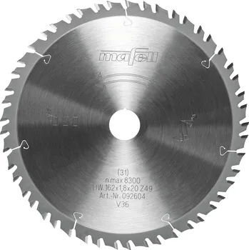 Pilový kotouč MAFELL 092604 Pilový kotouč pro přesné řezy GT, 162 x 1,2/1,8 x 20 mm, Z49-7, 6WZ/FZ