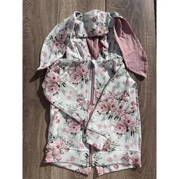 Dívčí mikina NuNa Kids Mikina s králičíma ušima květinová 110 bílá