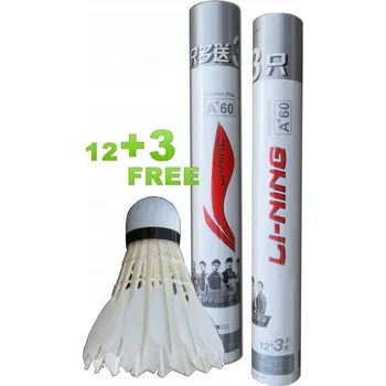 Badmintonový košíček Péřové badmintonové míčky Li-Ning A+60 15ks